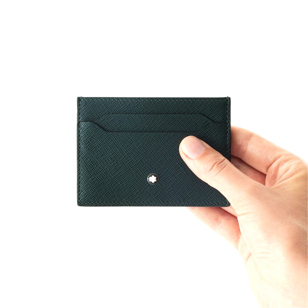 MONTBLANC 130823 SARTORIAL PORTACARTE DI CREDITO IN PELLE SAFFIANO COLORE VERDE - immagine 3