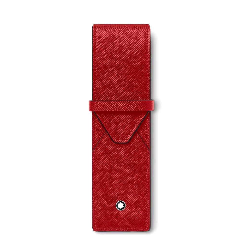 MONTBLANC SARTORIAL 131204 PORTAPENNE 2 STRUMENTI IN PELLE SAFFIANO COL.ROSSO