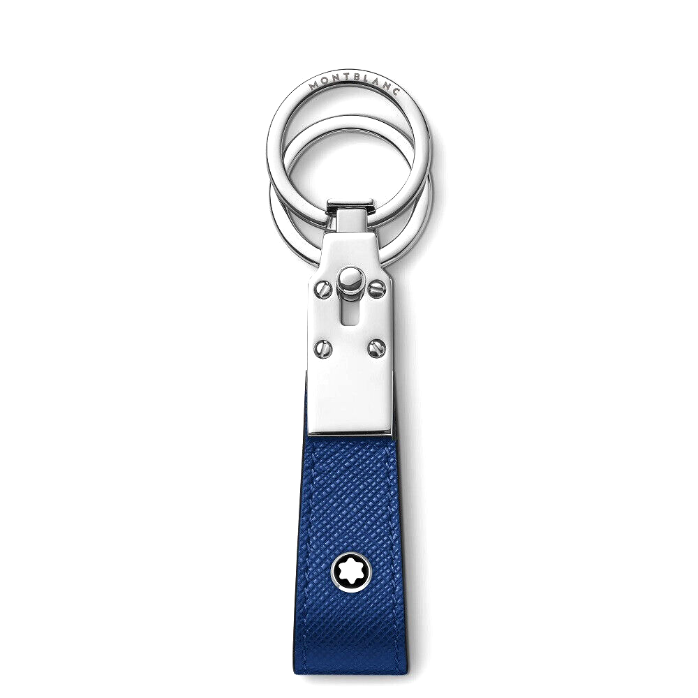 MONTBLANC SARTORIAL PORTACHIAVI IN PELLE DOPPIO ANELLO 130817 COLORE BLU