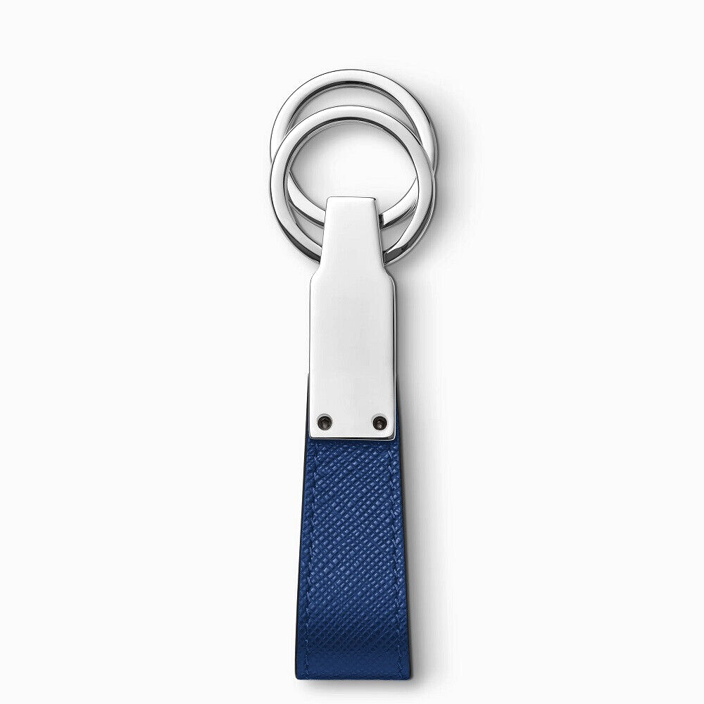 MONTBLANC SARTORIAL PORTACHIAVI IN PELLE DOPPIO ANELLO 130817 COLORE BLU - immagine 2