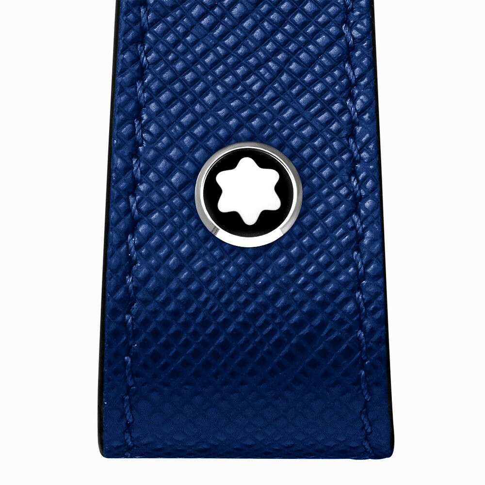 MONTBLANC SARTORIAL PORTACHIAVI IN PELLE DOPPIO ANELLO 130817 COLORE BLU - immagine 3