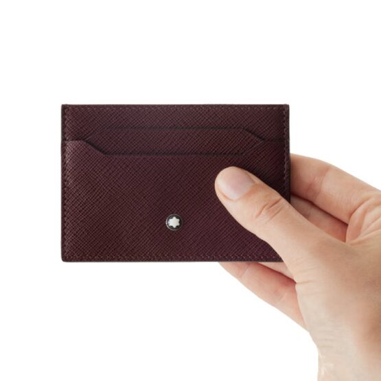 MONTBLANC 130827 SARTORIAL PORTACARTE DI CREDITO IN PELLE SAFFIANO COLORE MOSTO - immagine 3