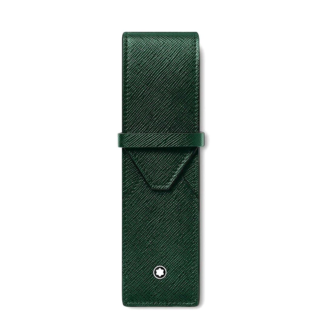 MONTBLANC SARTORIAL 131205 PORTAPENNE 2 STRUMENTI IN PELLE SAFFIANO COL. VERDE