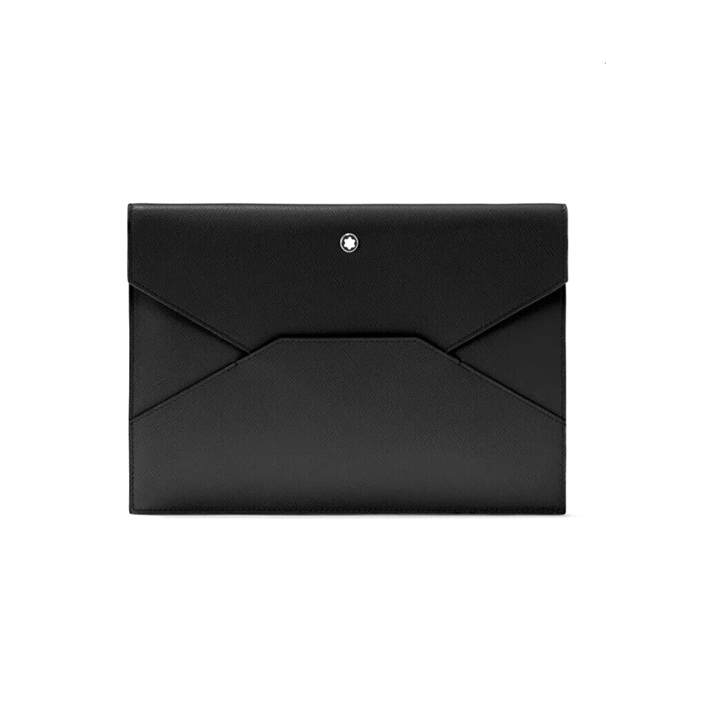 MONTBLANC SARTORIAL 130310 ENVELOPE POCHETTE IN PELLE STAMPA SAFFIANO NERO