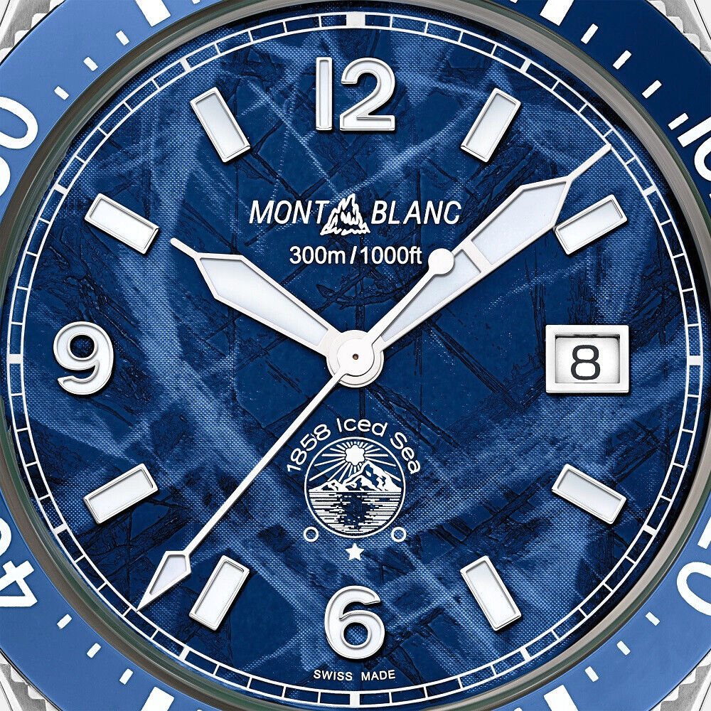 MONTBLANC 129370 1858 ICE SEA AUTOMATIC DATE BLU OROLOGIO DA POLSO - immagine 2