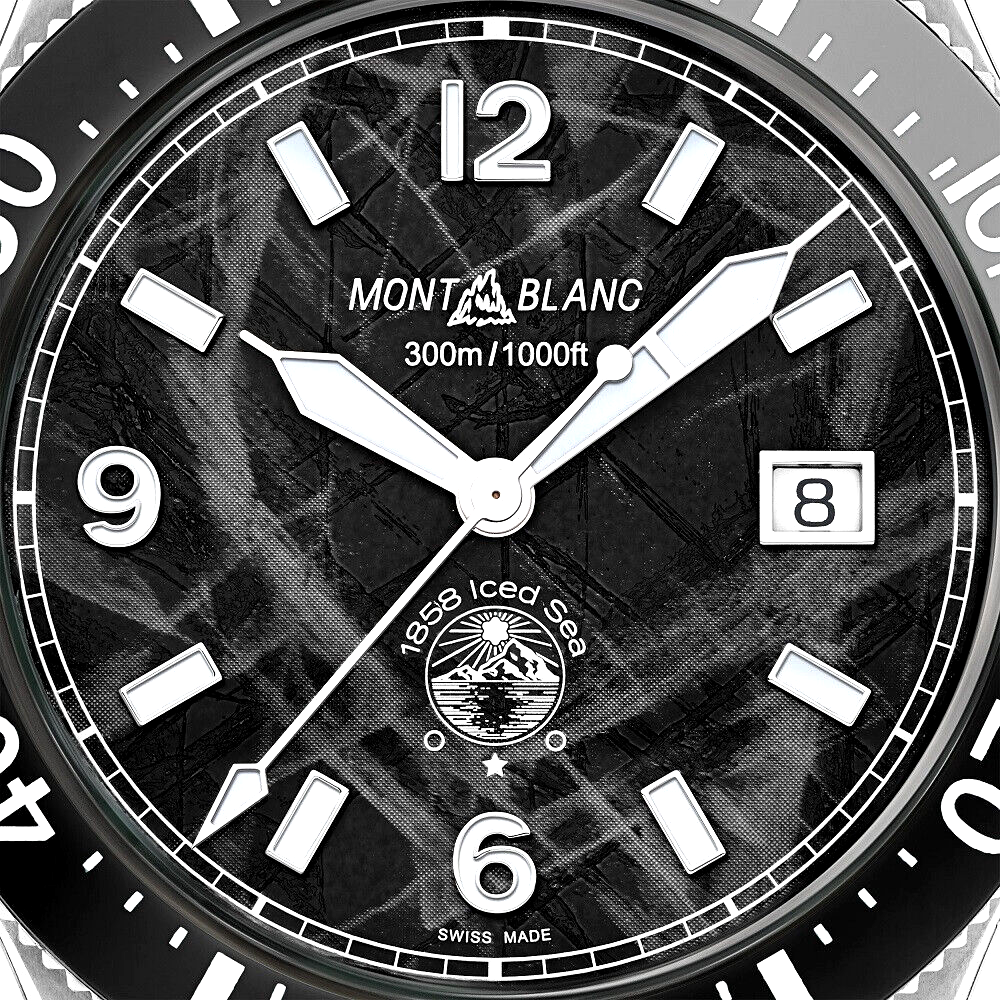 MONTBLANC 129372 1858 ICE SEA AUTOMATIC DATE NERO OROLOGIO DA POLSO - immagine 2