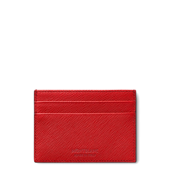 MONTBLANC SARTORIAL130831 PORTACARTE DI CREDITO IN PELLE SAFFIANO COLORE ROSSO - immagine 3