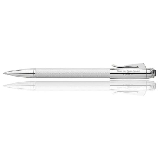 GRAF VON FABER CASTELL  PENNA A SFERA BENTLEY BIANCO SATINATO GUILOLOCHE  141809 - immagine 2