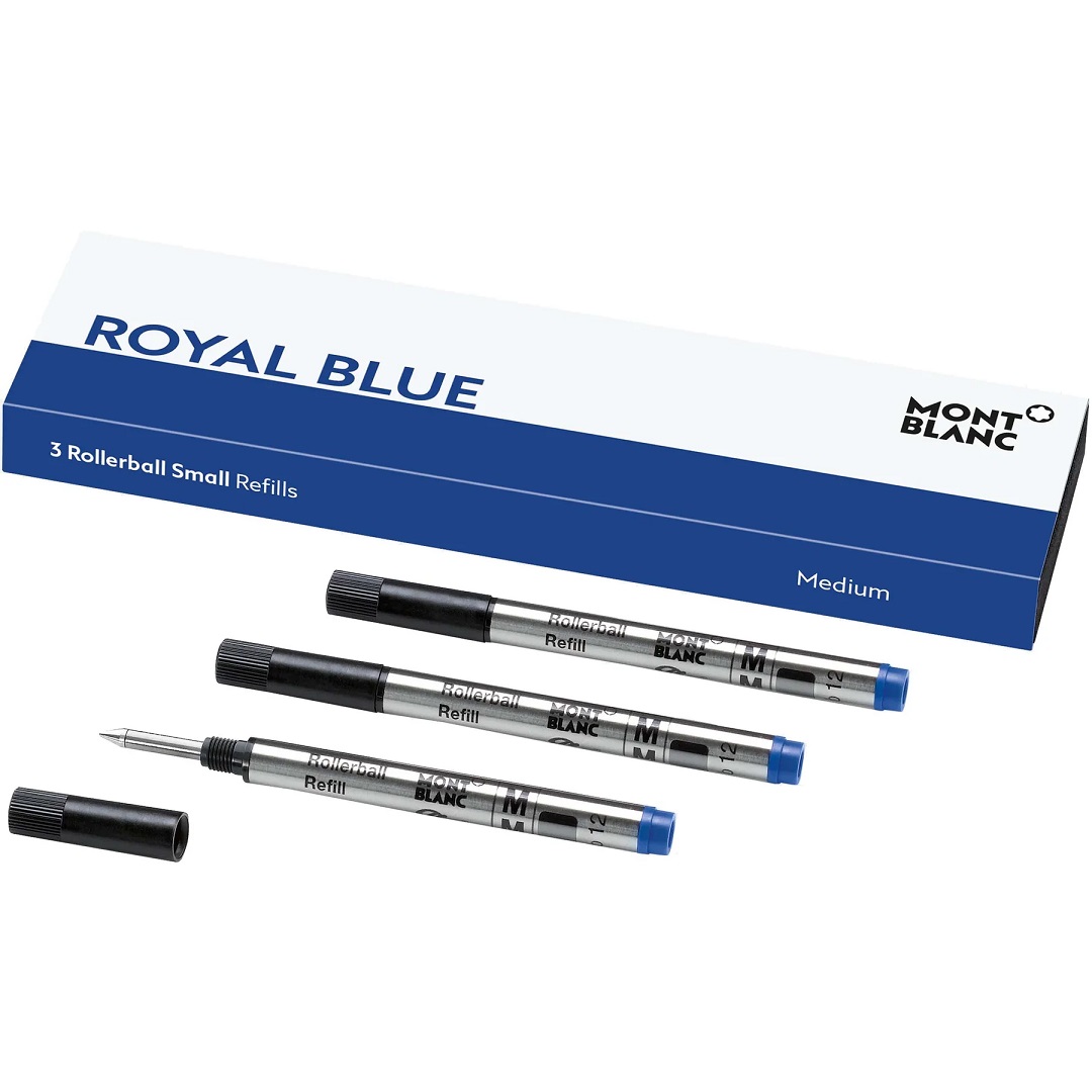 MONTBLANC 128241 MINI REFILLS ROLLERBALL PUNTA M ROYAL BLUE 1 X 3