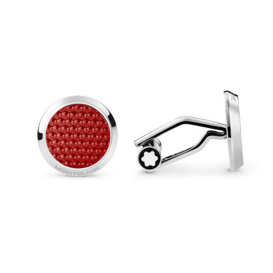 MONTBLANC 130269 GEMELLI UOMO CHIUSURA A SCATTO INSERTO IN LACCA ROSSA