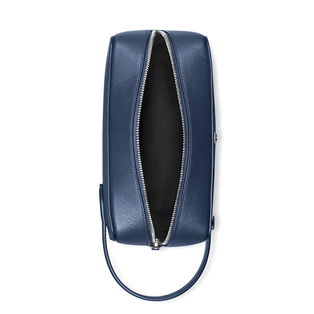 MONTBLANC NEW SARTORIAL 131720 WASH BAG IN PELLE STAMPATA COLORE BLU - immagine 2