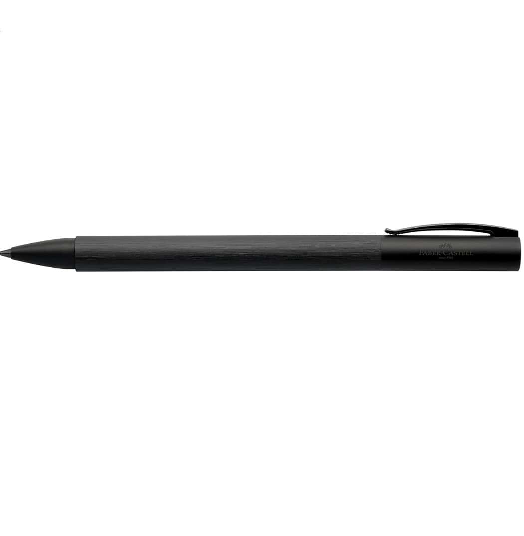 FABER CASTELL AMBITION ALL BLACK PENNA A SFERA 147155  METALLO FINITURA LUCIDA - immagine 3