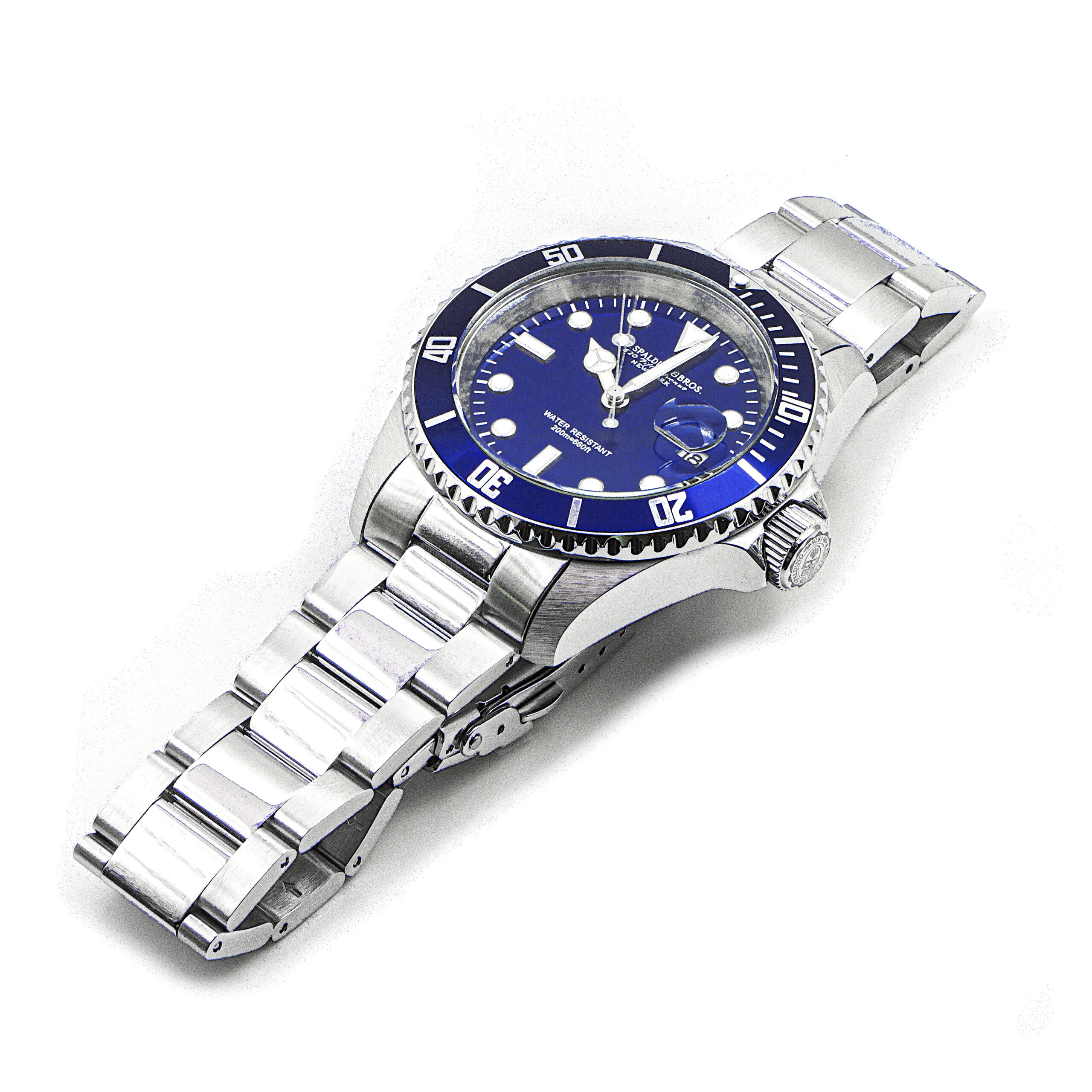 A.G.SPALDING & BROS OROLOGIO CHRONO NEW DIVER 174367P706 CINTURINO ACCIAIO - immagine 4