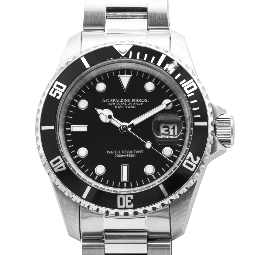 A.G.SPALDING & BROS OROLOGIO CHRONO NEW DIVER 174367P900 CINTURINO ACCIAIO