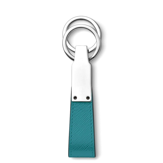 MONTBLANC SARTORIAL 131738 PORTACHIAVI LOOP PELLE SAFFIANO COLORE FERN BLUE - immagine 3