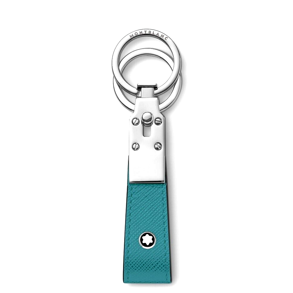 MONTBLANC SARTORIAL 131738 PORTACHIAVI LOOP PELLE SAFFIANO COLORE FERN BLUE