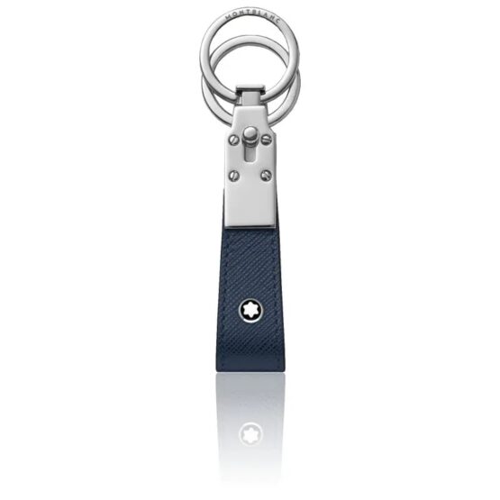 MONTBLANC SARTORIAL PORTACHIAVI IN PELLE DOPPIO ANELLO 131735 COLORE BLU