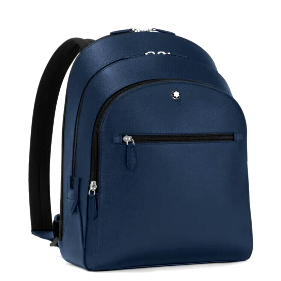 MONTBLANC  SARTORIAL 131716 ZAINO MEDIO IN PELLE COLORE BLU CON 3 SCOMPARTI - immagine 2