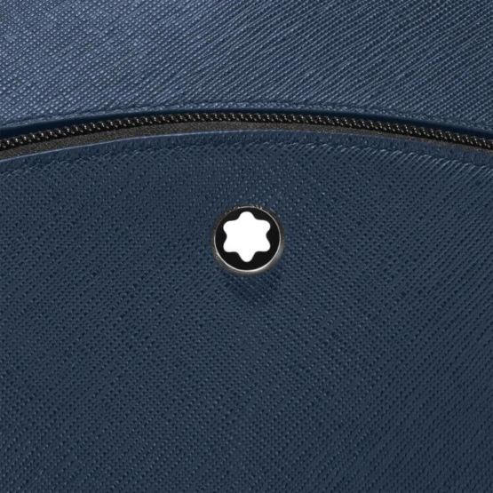 MONTBLANC  SARTORIAL 131716 ZAINO MEDIO IN PELLE COLORE BLU CON 3 SCOMPARTI - immagine 3