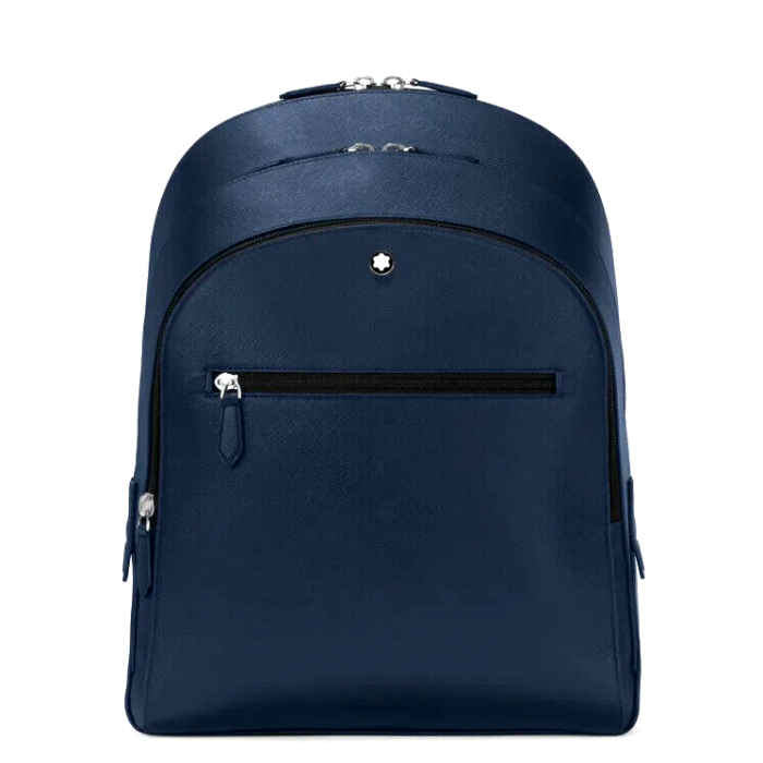 MONTBLANC  SARTORIAL 131716 ZAINO MEDIO IN PELLE COLORE BLU CON 3 SCOMPARTI