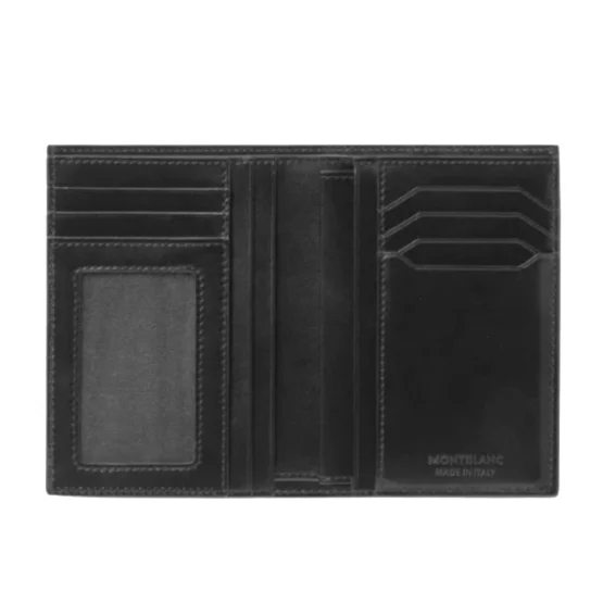 MONTBLANC 198380 portafoglio 7 scomparti e porta documento d'identità Meisterstück nero