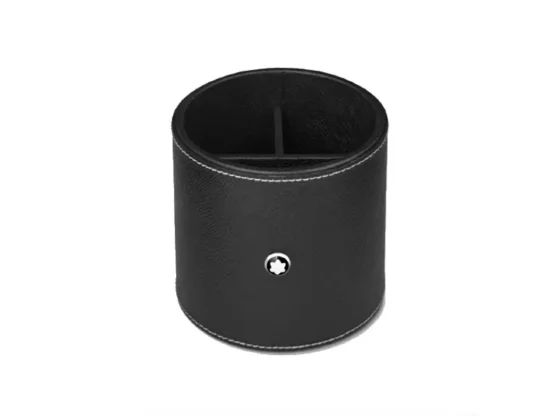 MONTBLANC 133163 BICCHERE PORTAPENNE 3 SCOMPARTI IN PELLE COLORE NERO