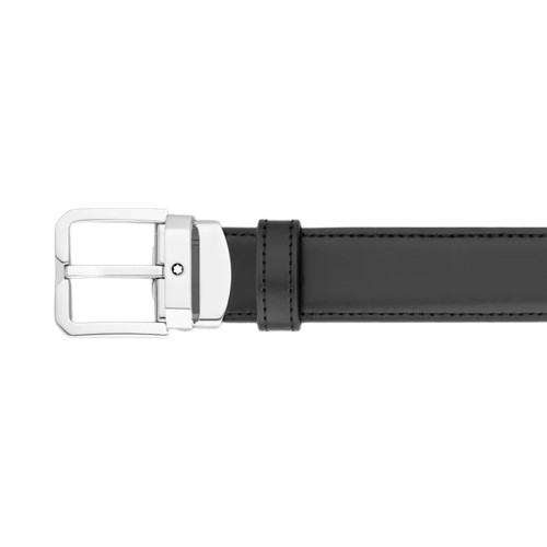 montblanc 132873 cintura doppio colore nero/marrone Fibbia RETTANGOLARE - immagine 2
