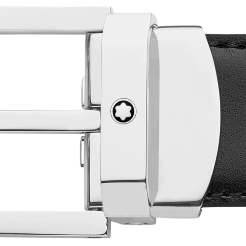 montblanc 132873 cintura doppio colore nero/marrone Fibbia RETTANGOLARE - immagine 4