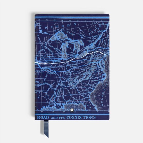 MONTBLANC 134713 Blocco note medio, Meisterstück Around the World in 80 Days, blu, pagine a righe
