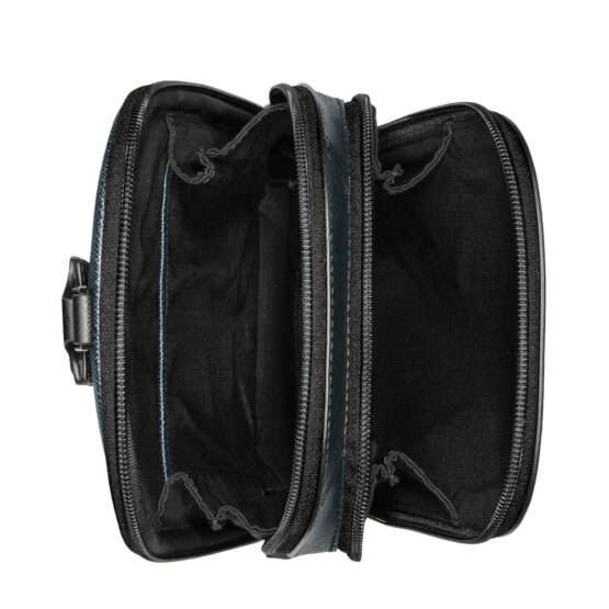 MONTBLANC 220356 BORSA SLING BAG PELLE SAFFIANO BLU TWEED - immagine 4