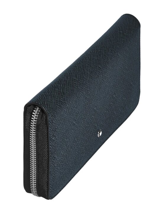 Montblanc 220365 SARTORIAL PORTAFOGLI 12 SCOMPARTI CON CERNIERA SAFFIANO BLU - immagine 3