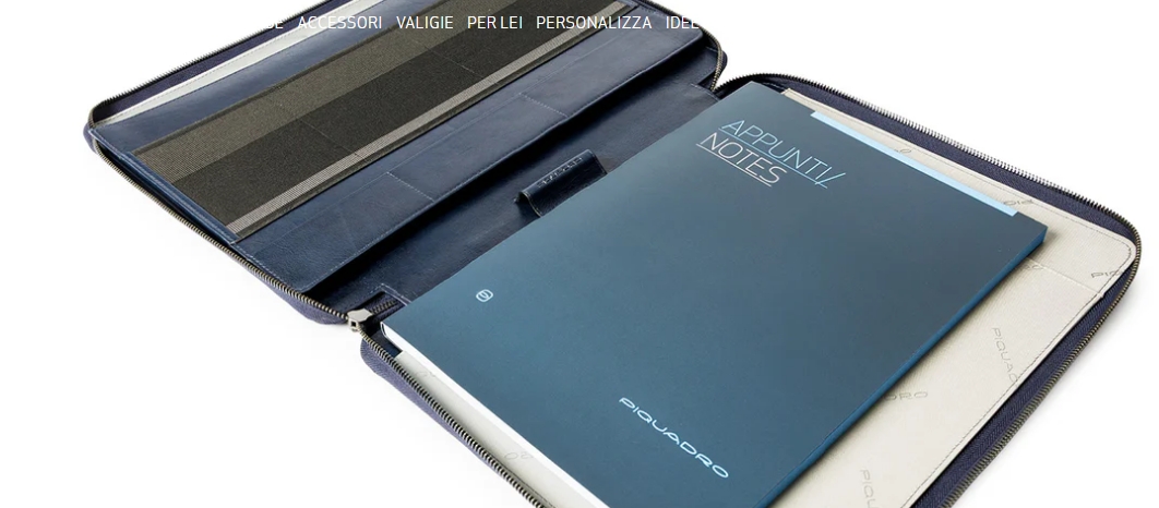 PIQUADRO PB2830VI BGR PORTABLOCCO A4 CON ZIP COLORE BLU/GRIGIO - immagine 2