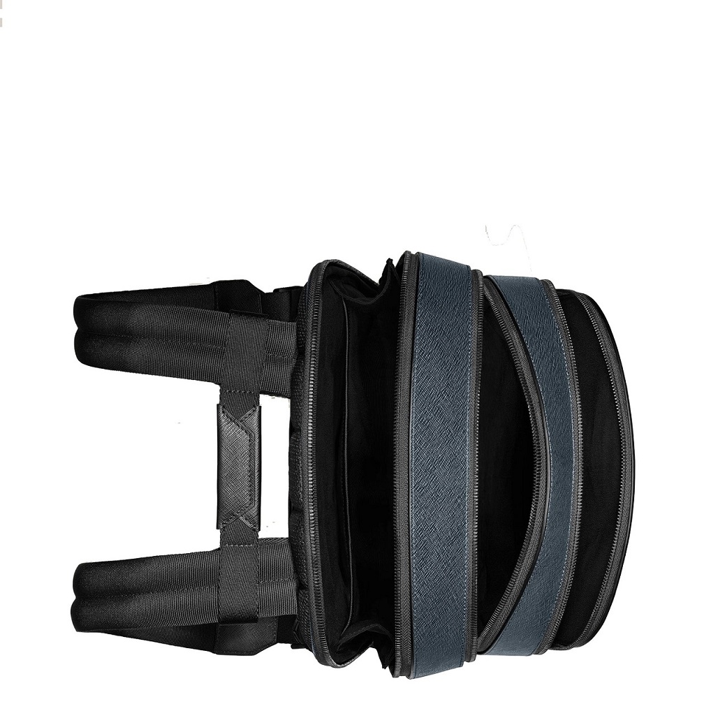 Montblanc 220335 zaino medio con 3 scomparti Sartorial tweed blu - immagine 4