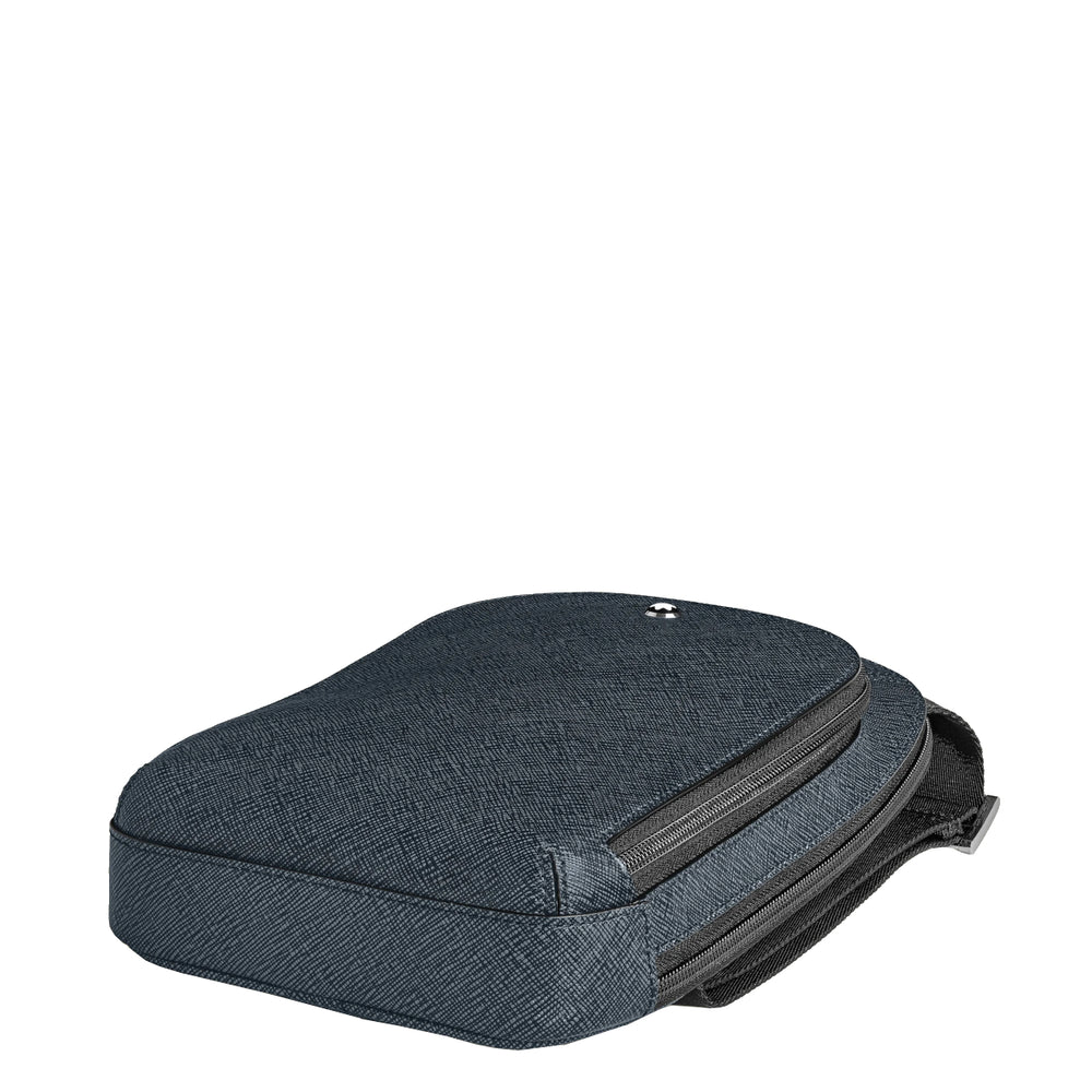 MONTBLANC 220356 BORSA SLING BAG PELLE SAFFIANO BLU TWEED - immagine 5