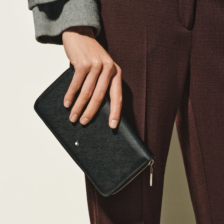 Montblanc 220363 SARTORIAL PORTAFOGLI 12 SCOMPARTI CON CERNIERA SAFFIANO NERO - immagine 3