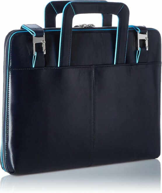 PIQUADRO BLUE SQUARE PB2629B2 BLU2 BORSA PORTABLOCCO A4 PELLE BLU - immagine 3
