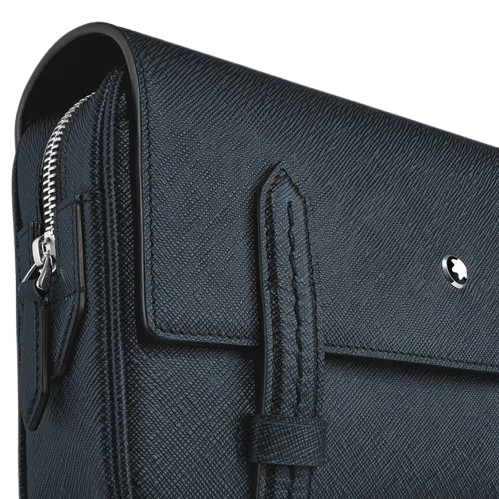 MONTBLANC SARTORIAL 220423 BORSA DONNA CON TRACOLLA TWEED BLUE - immagine 4