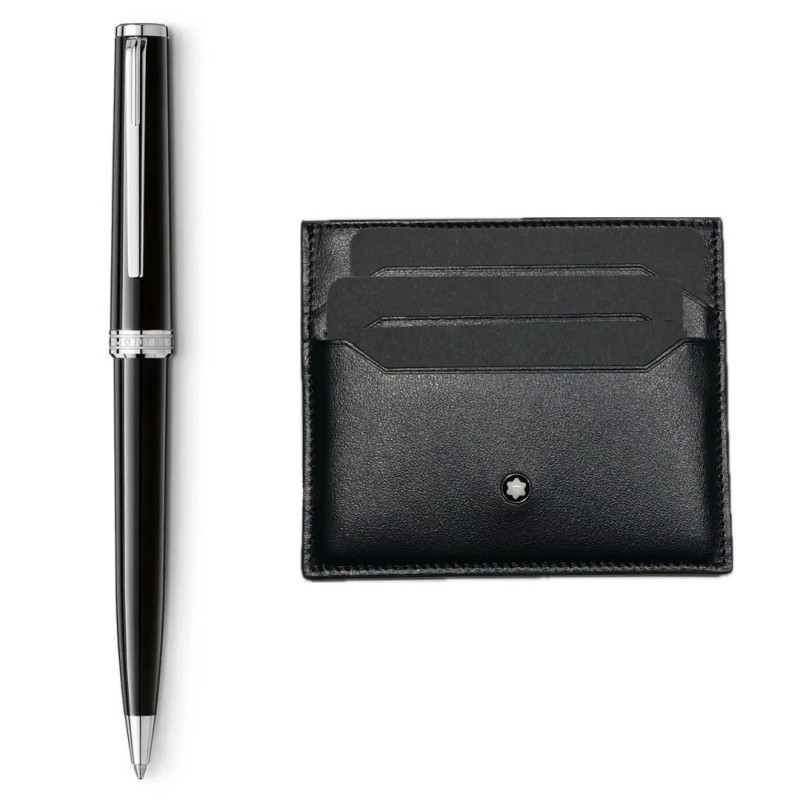 MONTBLANC 137793 SET BP PIX NERO + MST PORTACARTE DI CREDITO