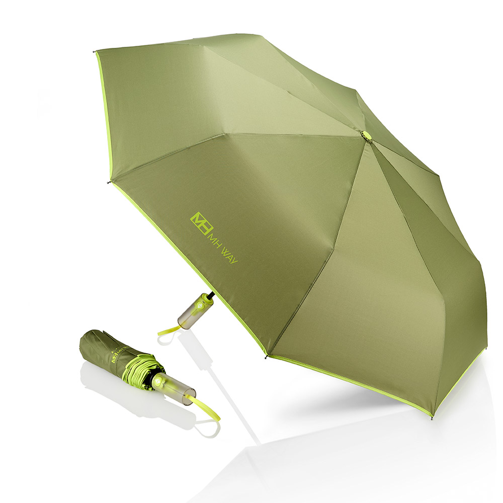 MH WAY Ombrello con Apertura Automatica Verde/Fluo