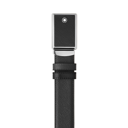 MONTBLANC SARTORIAL 222381 CINTURA CM 3 REVERSIBILE NERO saffiano/NERO liscio - immagine 3