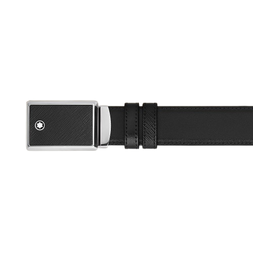 MONTBLANC SARTORIAL 222381 CINTURA CM 3 REVERSIBILE NERO saffiano/NERO liscio - immagine 4