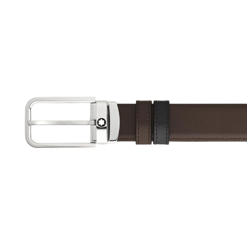 MONTBLANC Meisterstück 223405 Cintura Reversibile 3 Cm con Fibbia Rettangolare - immagine 3